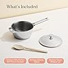 Our Place Mini Titanium Perfect Pot Pro | 2.75 Qt Cooking Pot with Lid & Silicone Spoon | PFAS-Free Nonstick, Fully-Clad Tri-Ply Stainless Steel & Aluminum | Induction & Oven-Safe to 1000°F | Chrome #5