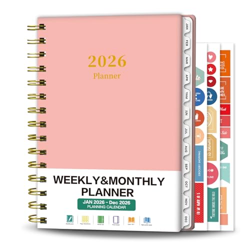 Ymumuda Academic Planner 2026, Daily Weekly and Monthly Calendar Planner (Jan. 2026-Dec. 2026),8.4'×6.3', Hardcover Notebook Teacher Supplies, Premium Thick Paper, Planners for School Work Office