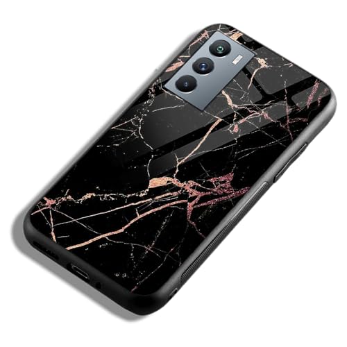 Image of COLORflow Back Cover Compatible with iQOO 9 SE 5G | Black Marble Golden | Shockproof TPU Bumper Cover with Camera Protection Back Cover Compatible with iQOO 9 SE 5G