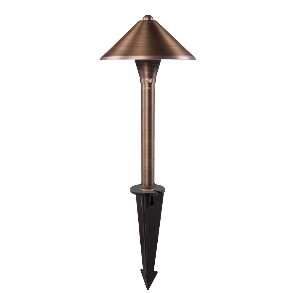 VOLT Conehead 12V Brass Mini Path Light (7