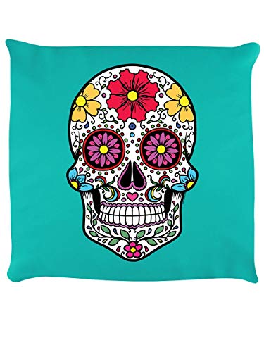 Coussin Sugar Skull Grindstore d'exception 40x40 cm turquoise bohème chic - 2