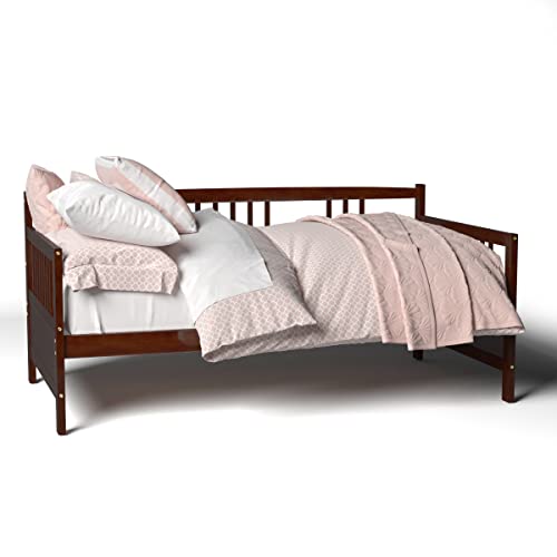 Komfott Wood Daybed Frame Twin Size, Sofa Day Bed Frame With Wooden Slats Support, No Box Spring Needed, Twin Daybed Frame For Bedroom Living Guest Room, Cherry #TOP7