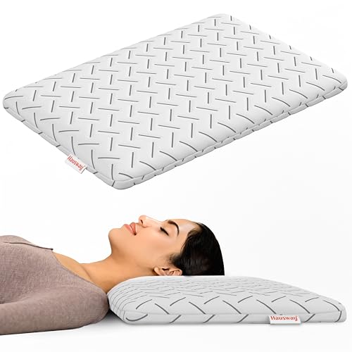 Image of Ventilated Cooling Gel Memory Foam Pillow Ultra-Thin Size - 2.5 Inch Thick, with Removable Washable Cover - Pack of 1