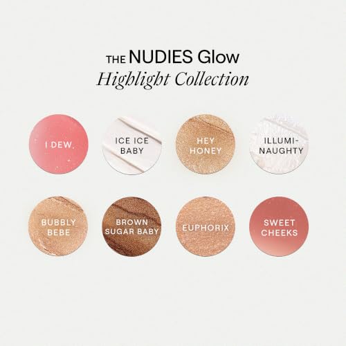 Image of Nudestix Nudies Glow Highlighter Stick - Multi-Use Cream Highlighter for Cheeks, Eyes & Body with Built-In Brush | Dewy, Radiant Finish | Clean, Vegan & Travel-Friendly Makeup