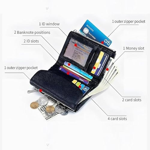 Joyfullygo Wallet,Suitable For Daily Commuting, Unisex Soft Pebble Leather Wallet Business Occasions, Short Trips, Card Purse With Credit Card Holder, Bifold Pocket Purse (black-A)2