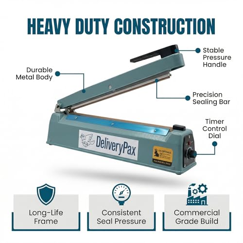 Image of Delivery Pax Sealing machine 12 inch Heavy Duty Heat Sealer| Sealing machine for food packets| Packet sealer machine | Packaging machine| Packing Machine| Paking Machine (300mm)