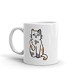 Crazy Dog T-Shirts Cat Middle Finger Mug Funny Sarcastic Kitten Flipping Off Graphic Novelty Coffee Cup-11oz