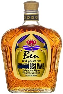Set of 4 Be My Groomsman Best Man F*cking Vulgar Cursing Canadian Whiskey Labels Stickers Groomsman Gift Be My Wedding Personalized Funny