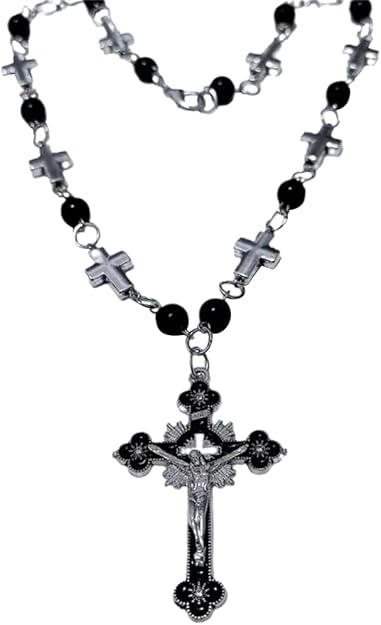 Amazon.com: Pearls Beads Necklace Cross Pendant Rosary