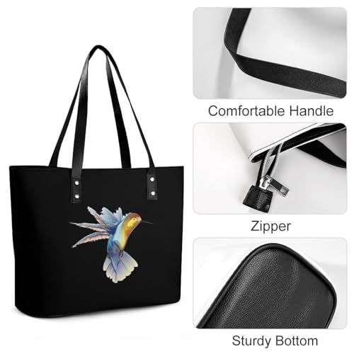 Hummingbird Women's Leather Handbag Shoulder Bag Tote Purse Bags for Shopping Travel4