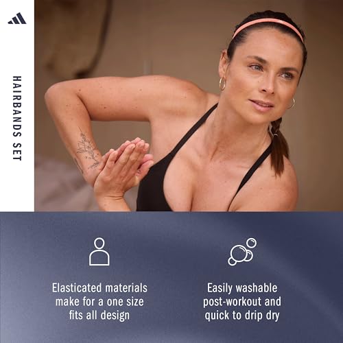 Image of adidas Hairbands - Grey, Coral Fusion, Shadow Navy