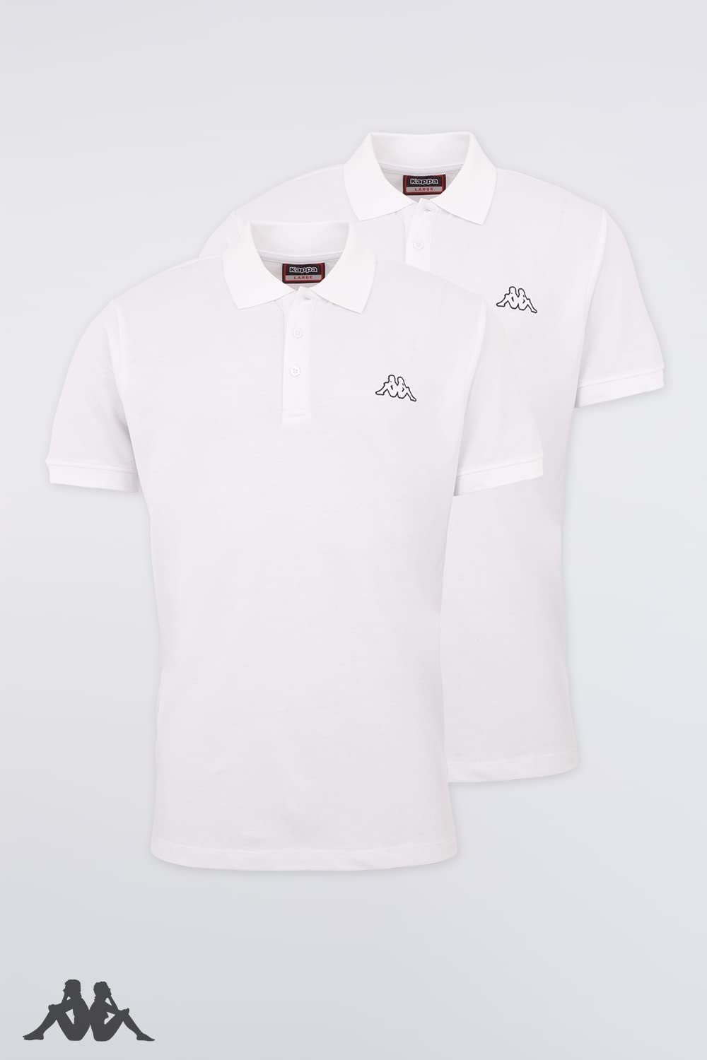 Kappa Męska koszulka polo Venist w opakowaniu 2 szt. w rozmiarze M - 5XL | koszulka polo z nadrukiem logo | Basic koszulka polo dla mężczyzn | koszulka polo z krótkim rękawem do uprawiania sportu, na