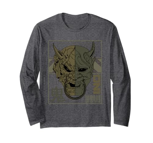 Retro Oni Cyberpunk Samurai Arts for Bushido Warrior Long Sleeve