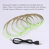 GOMING USB COB Green LED Strip Light DC 5V USB Powered IP65 Waterproof 6.6ft/2M 320LEDs/M Flexible LED Tape Lights for TV Backlight, Cabinet,Home DIY Lighting - Image 5