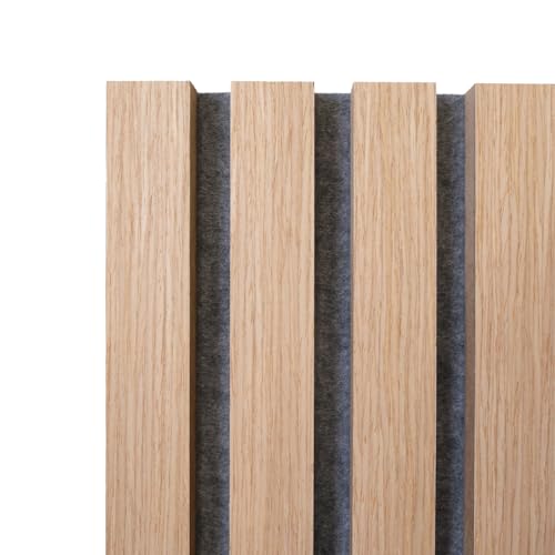 Masquepack – Set x1 Paneles Acústicos Decorativos de Madera MDF 260x60 cm - Paneles Decorativos para Pared, Absorción de Sonido y Diseño Moderno (260x60 cm - Gris, 1)