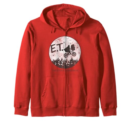 Image of E.T. The Extra-Terrestrial Classic Flying Bike Poster Zip Hoodie