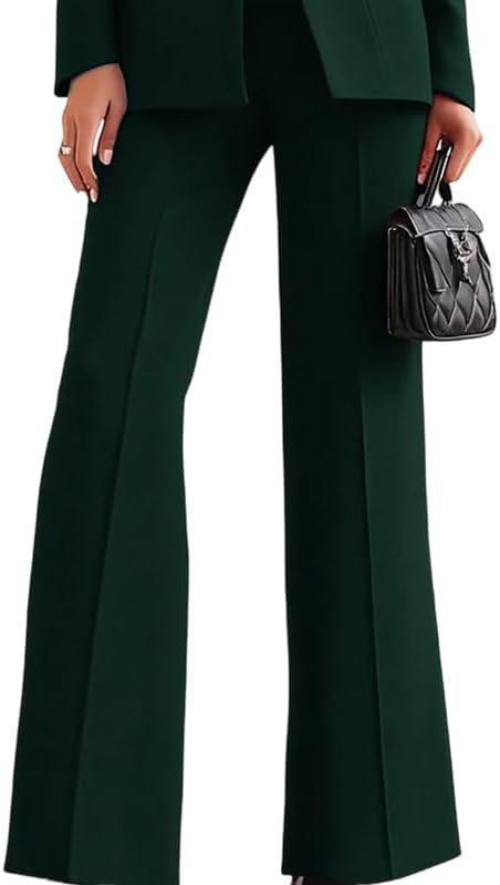 Oshoplive Women's Fitting Flare Dress Pants High Waisted Stretchy Trousers Business Casual Office Slacks Work