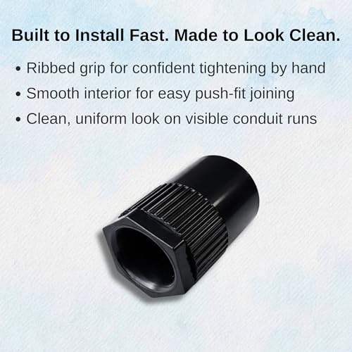 20mm PVC Female Conduit Adaptor Black– Pack of 10