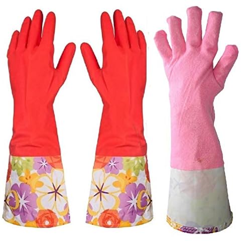Warm Lined Rubber Dishwashing Gloves by Treenewbid Cover