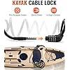Sportneer Kayak Cable Lock 9.84ft, 10mm Heavy Duty Bike Lock with 4-Digit Resettable Combination, Slim Cable Fits Scupper Holes, Anti-Theft for Bicycle, Scooter, Grill & Outdoor Gear