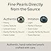The Pearl Source Tahitian Pearl Necklace for Women, 8-10mm Black Cultured Pearl, 17 inch Princess Length, AAA Grade, 14K White Gold, Classic Fine Jewelry Gift for Women