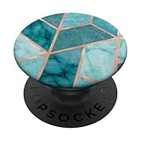 Green-Teal-Mint-Marble-Effect - Golden-Chic-Geometric-Design PopSockets PopGrip: Swappable Grip for Phones & Tablets PopSockets Adhesive PopGrip