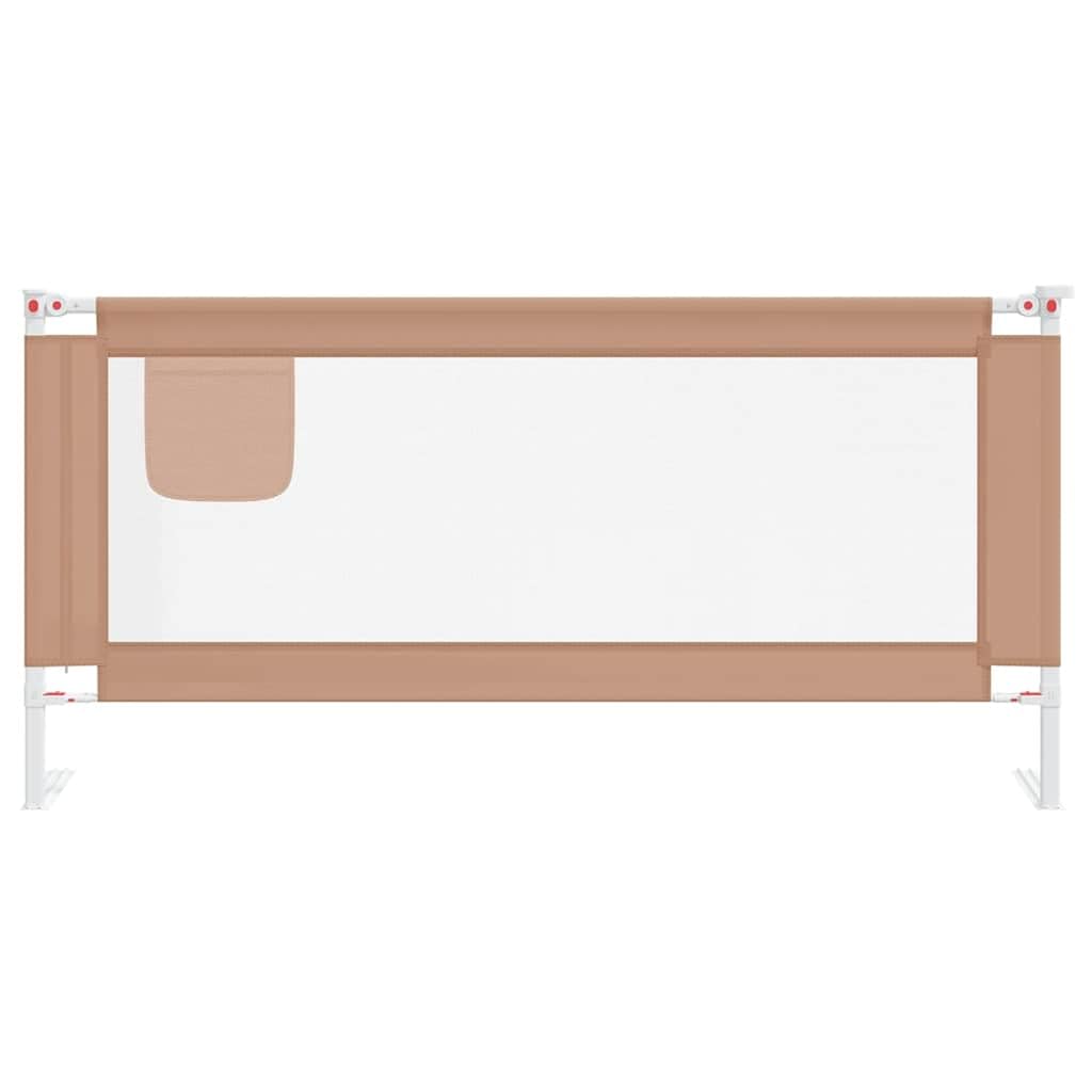 Kleinkind-Bettschutzgitter Taupe aus Stoff 190x25 cm mit Verstellbarer Höhe und Rausfallschutz für Kinderbett, Bettbarriere für Babysicherheit im Kinderzimmer und Schlafzimmer