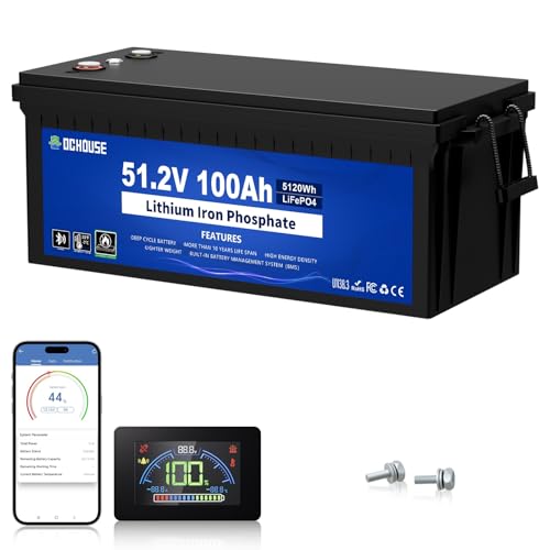 DC HOUSE 48V 100Ah LiFePO4 Golf Cart Battery with BMS & App
