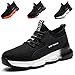SROTER Chaussures de sécurité Homme Femmes Embout Acier Protection Chaussures de Travail Légèr Basket Securite Respirantes Unisexes,02 Noir Blanc,41 EU