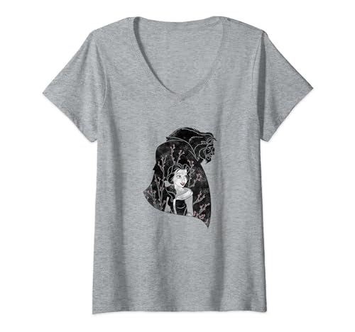 T-shirt Belle et la Bête col V cadeau idéal pour fan Disney