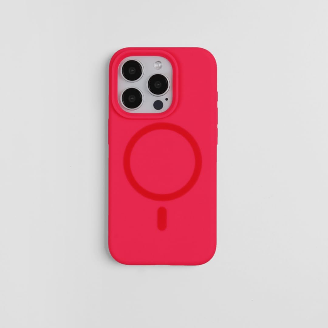 Coque induction iPhone 13 Rose Fluo aimantée antichoc - 8