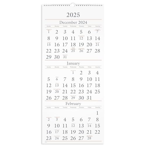 AT-A-GLANCE Calendrier Mural 2025 12x27po 3 Mois