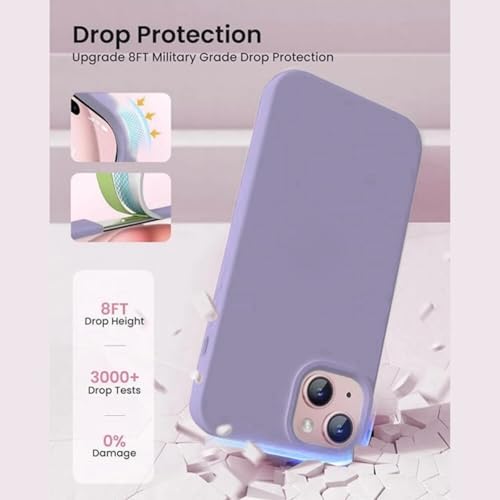 Image of Premium Liquid Silicone Case for iPhone 11 - Slim Full Body Protective Back Cover with Soft Microfiber Lining, Anti-Slip Grip Scratch Resistant Phone Case(Lavender)