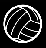 Volleyball Outline Decal Vinyl Sticker|Cars Trucks Vans Walls Laptop| White |5.0 x 5.0 in|DUC2060