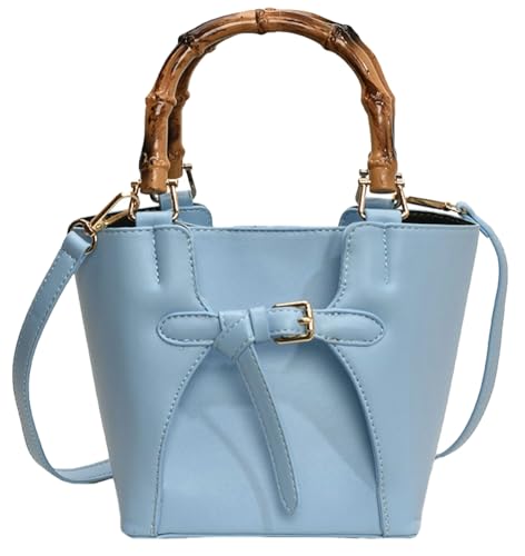 Trendy Shoulder Bag Bucket Purse For Women Commuter Handbag Womens Versatile Satchel Work Purse Travel Bamboo Handle 2025