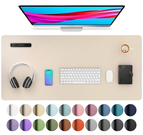 Aothia Sous-main, tapis de bureau en cuir PU, tapis de souris, protection de bureau antidérapante, bloc-notes de bureau étanche pour le bureau et la maison...