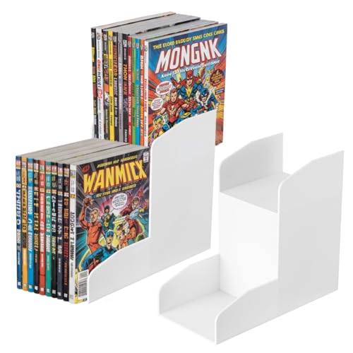 Thyle 2 Pack 2-Tier Bookshelf Riser Stand, Space-Saving Display Shelf