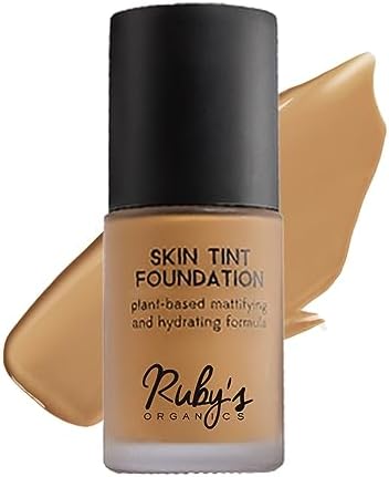 RUBY's ORGANICS Liquid Foundation for Face Makeup-Waterproof, Full Coverage Blendable, Long Lasting, Matte Finish and Poreless, Normal to Oily Skin, Vegan, Paraben and Silicon-Free, Shade Md2.5,30 Ml