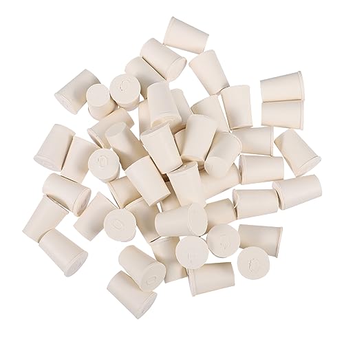 Cabilock Test Tube Stopper 50 Pcs Solid Rubber Sealing Plugs Lab Flask Plugs Non-Aggressive Stopper