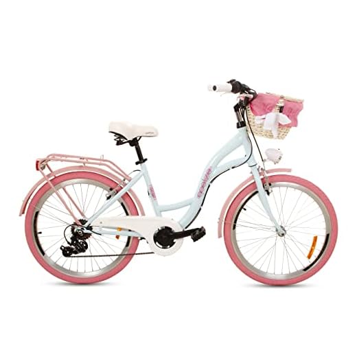 Goetze Mood damcykel retro vintage Holland Citybike, 26 tums aluminiumhjul, 6 växlar Shimano-växel, djupsteg, korg med vaddering gratis!
