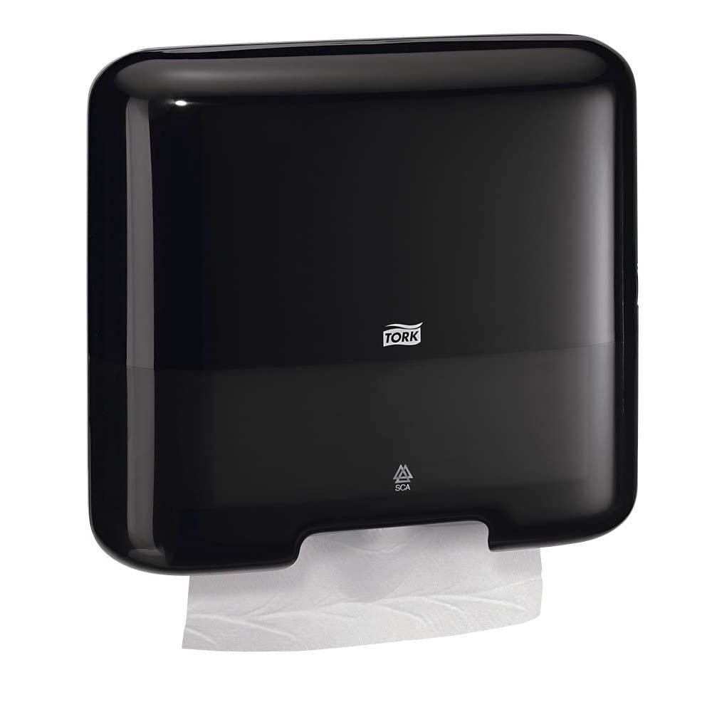 Tork Mini dozownik do ręczników papierowych z zygzakiem i zakładkami warstwowymi 553108, Elevation Design – kompaktowy dozownik ręczników H3 do składanych ręczników do wyjmowania pojedynczych arkuszy,
