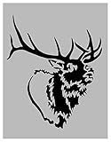 Deer Buck Elk Rack Antlers 12-Point Reusable Stencil (8.5' x 11' Sheet) for Painting on Walls, Wood, Arts and Crafts (My Custom Stencils)