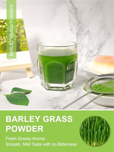 Image of TeeLux Barley Grass Powder, 16oz Green Drink Powder, Mild & Smooth Taste | Blend with Water, Smoothies & Milk, Easy Drink Mix for Hot or Iced Use, Sugar Free