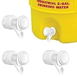 3Pcs Push Button Water Spigot Cooler Spigot Replacement, Reusable Water Spigot Compatible with Igloo 2, 3, 5, and 10 Gallon Water Cooler, Durable Spigot for 5 Gallon Bucket (White)