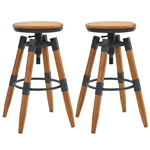 BOWEKAM Muebles, sillas, taburetes de mesa y bar, taburetes de bar, 2 piezas de madera maciza de abeto