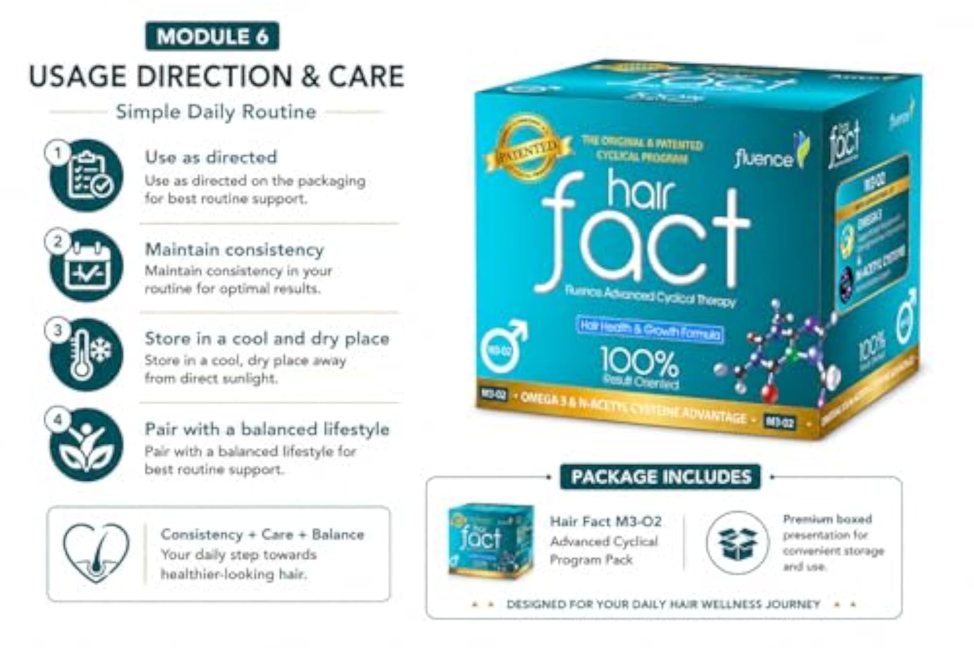 Hair Fact Fluence (M3-O2) Advanced Cyclical Therapy Kit for Men
