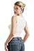 SUUKSESS Women Double Lined Sleeveless Going Out Basic Tank Tops Ruched Summer Casual T Shirts (White,X-Small)