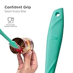 Kitchen Mama Silicone Jar & Can Spatula Set: Heat-Resistant, Dishwasher Safe, Ergonomic Grip, Perfect for Mixing, Scraping, Scooping, and Spreading, Nonstick Cookware, Platinum WaltzGrip (Teal) - Image 3