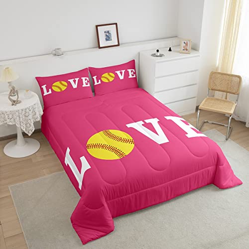 Image of Feelyou Softball Bedding Set King Size for Kids Boys Girls 3Pcs
