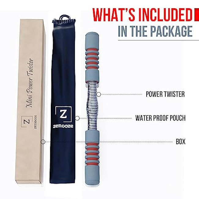 Zenooze's Power Twister Flex Bar, The Ultimate Upper Body Exercise Equipment for Strengthening Your Chest Workout, Shoulders,Biceps, Arms, Forearm Strengthener, Resorte para Hacer Ejercicio